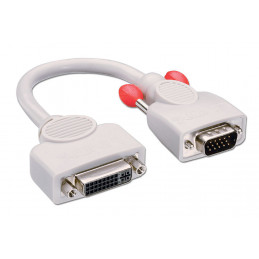 Lindy 41223 videokaapeli-adapteri 0,2 m DVI-I VGA (D-Sub) Harmaa