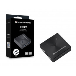 Conceptronic HUBBIES02B keskitin USB 3.2 Gen 1 (3.1 Gen 1) Mini-B 5000 Mbit s Musta