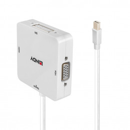 Lindy 38297 videokaapeli-adapteri 0,15 m Mini DisplayPort DVI-D + VGA (D-Sub) + HDMI Valkoinen