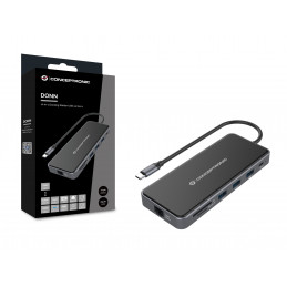 Conceptronic DONN15G kannettavien tietokoneiden telakka ja porttitoistin Langallinen USB 3.2 Gen 1 (3.1 Gen 1) Type-C Harmaa