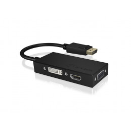 ICY BOX IB-AC1031 DisplayPort DVI-D + VGA (D-Sub) + HDMI Musta