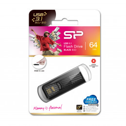 Silicon Power Blaze B50 USB-muisti 64 GB USB A-tyyppi 3.2 Gen 1 (3.1 Gen 1) Musta