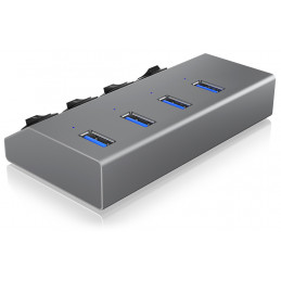 ICY BOX IB-HUB1405 USB 3.2 Gen 1 (3.1 Gen 1) Type-B 5000 Mbit s Antrasiitti