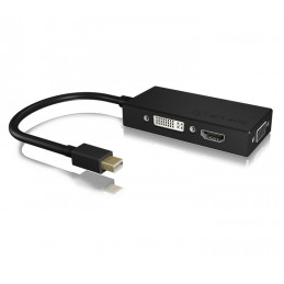 ICY BOX IB-AC1032 Mini DisplayPort DVI-D + VGA (D-Sub) + HDMI Musta