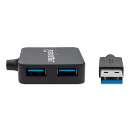 Manhattan 162296 keskitin USB 3.2 Gen 1 (3.1 Gen 1) Type-A 5000 Mbit s Musta