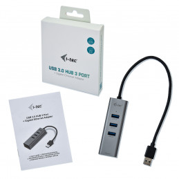 i-tec Metal U3METALG3HUB keskitin USB 3.2 Gen 1 (3.1 Gen 1) Type-A 5000 Mbit s Harmaa