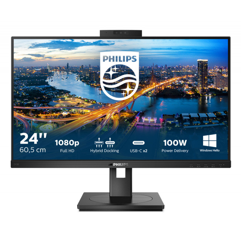 Philips B Line 243B1JH 00 tietokoneen litteä näyttö 60,5 cm (23.8") 1920 x 1080 pikseliä Full HD LCD Musta