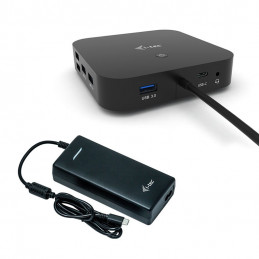 i-tec C31DUALDPDOCKPD100W kannettavien tietokoneiden telakka ja porttitoistin Langallinen USB 3.2 Gen 1 (3.1 Gen 1) Type-C Musta