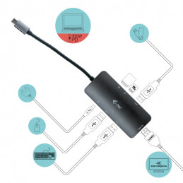 i-tec Metal C31NANODOCKPD kannettavien tietokoneiden telakka ja porttitoistin Langallinen USB 3.2 Gen 1 (3.1 Gen 1) Type-C