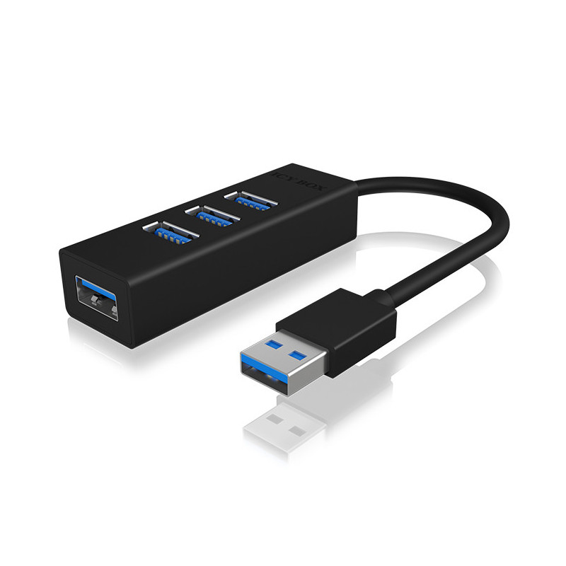 ICY BOX IB-HUB1419-U3 USB 3.2 Gen 1 (3.1 Gen 1) Type-A 5000 Mbit s Musta