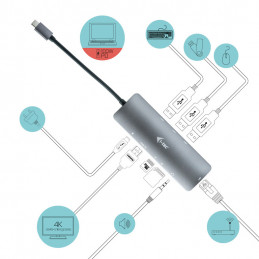 i-tec Metal C31NANODOCKLANPD kannettavien tietokoneiden telakka ja porttitoistin Langallinen USB 3.2 Gen 1 (3.1 Gen 1) Type-C