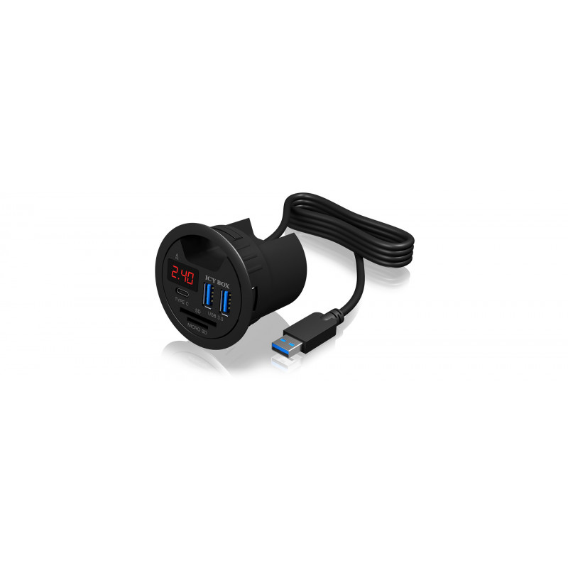 ICY BOX IB-HUB1404 USB 3.2 Gen 1 (3.1 Gen 1) Type-A 5000 Mbit s Musta