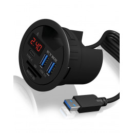 ICY BOX IB-HUB1404 USB 3.2 Gen 1 (3.1 Gen 1) Type-A 5000 Mbit s Musta