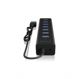 ICY BOX IB-HUB1700-U3 USB 3.2 Gen 1 (3.1 Gen 1) Type-A 5000 Mbit s Musta