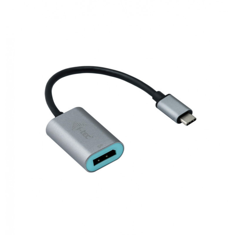 i-tec Metal C31METALDP60HZ videokaapeli-adapteri 0,15 m USB Type-C Display Port Harmaa, Turkoosi