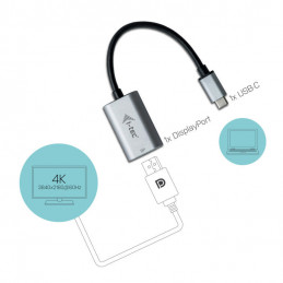 i-tec Metal C31METALDP60HZ videokaapeli-adapteri 0,15 m USB Type-C Display Port Harmaa, Turkoosi