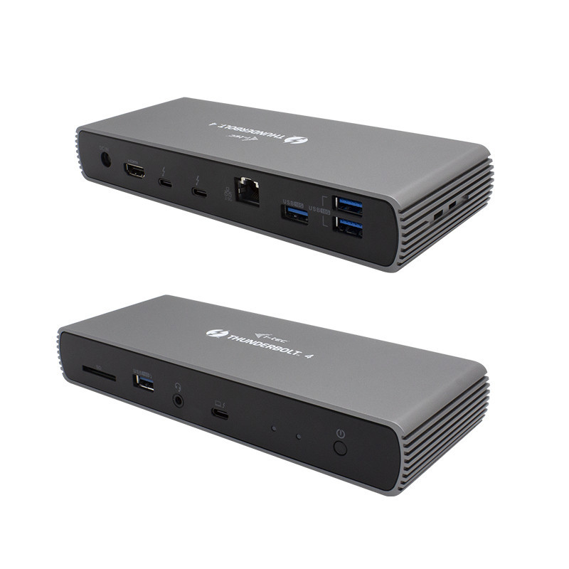 i-tec TB4DUALDOCKPD kannettavien tietokoneiden telakka ja porttitoistin Langallinen Thunderbolt 4 Musta
