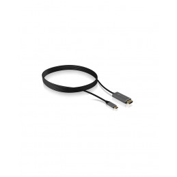 ICY BOX IB-CB020-C HDMI-kaapeli 1,8 m HDMI-tyyppi A (vakio) Musta, Hopea