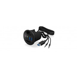 ICY BOX IB-HUB1404A 5000 Mbit s Musta