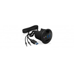 ICY BOX IB-HUB1404A 5000 Mbit s Musta