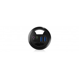 ICY BOX IB-HUB1404A 5000 Mbit s Musta