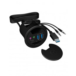 ICY BOX IB-HUB1404A 5000 Mbit s Musta