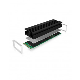 ICY BOX IB-M2HS-70 SSD-asema Jäähdytyslevy jäähdytin Musta 1 kpl