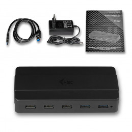 i-tec U3HUB742 keskitin USB 3.2 Gen 1 (3.1 Gen 1) Type-B 5000 Mbit s Musta