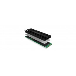 ICY BOX IB-M2HS-701 SSD-asema Jäähdytyslevy jäähdytin Musta 1 kpl