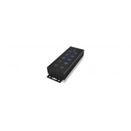 ICY BOX IB-HUB1703-QC3 USB 3.2 Gen 1 (3.1 Gen 1) Type-B 5000 Mbit s Musta