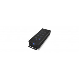 ICY BOX IB-HUB1703-QC3 USB 3.2 Gen 1 (3.1 Gen 1) Type-B 5000 Mbit s Musta