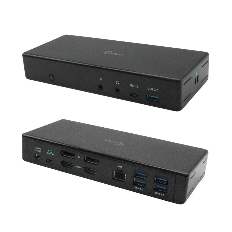 i-tec C31QUATTRODOCKPD kannettavien tietokoneiden telakka ja porttitoistin Langallinen USB 3.2 Gen 1 (3.1 Gen 1) Type-C Musta