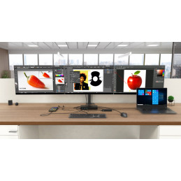 i-tec CATRIPLEDOCKPDPRO kannettavien tietokoneiden telakka ja porttitoistin Langallinen USB 3.2 Gen 1 (3.1 Gen 1) Type-C Musta