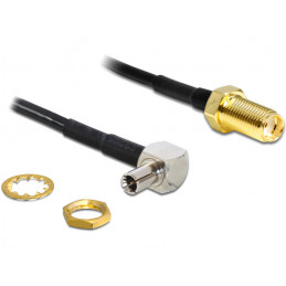 DeLOCK 88487 koaksiaalikaapeli 1,45 m TS-9 SMA Musta