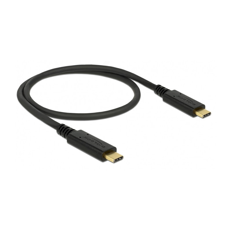 DeLOCK 85529 USB-kaapeli 0,5 m USB 3.2 Gen 2 (3.1 Gen 2) USB C Musta