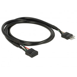 DeLOCK 0.5m 2xUSB2.0 USB-kaapeli 0,5 m USB 2.0 Musta