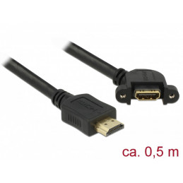 DeLOCK 85467 HDMI-kaapeli 0,5 m HDMI-tyyppi A (vakio) Musta