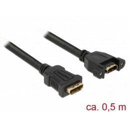 DeLOCK 85465 HDMI-kaapeli 0,5 m HDMI-tyyppi A (vakio) Musta