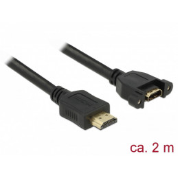 DeLOCK 85464 HDMI-kaapeli 2 m HDMI-tyyppi A (vakio) Musta