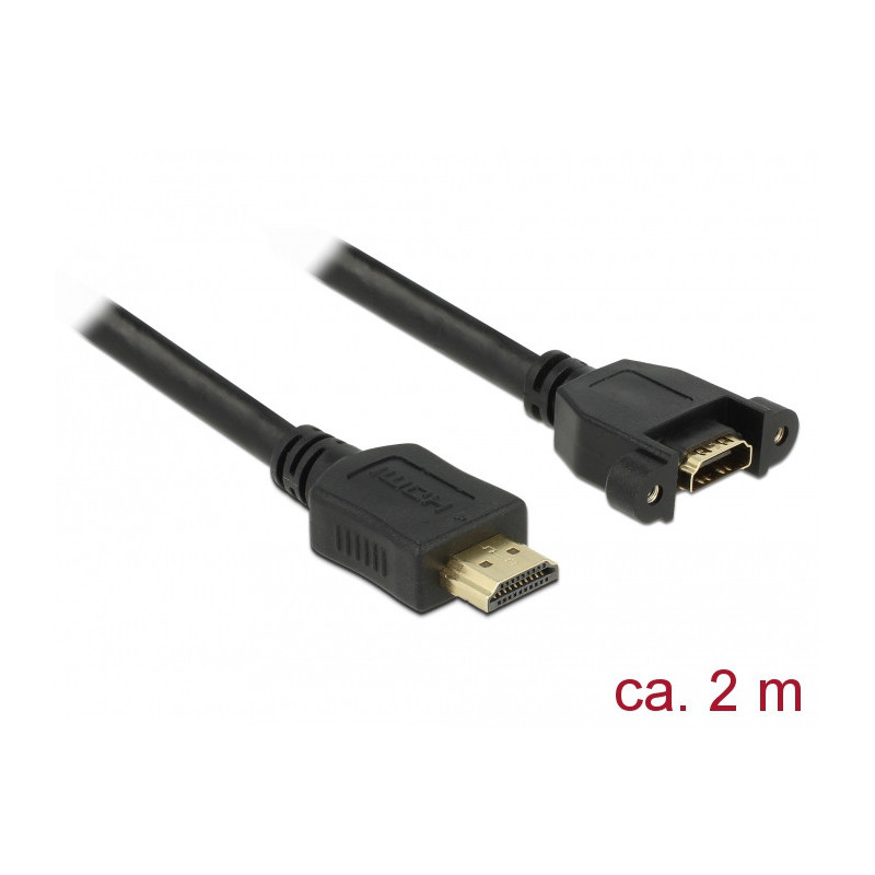 DeLOCK 85464 HDMI-kaapeli 2 m HDMI-tyyppi A (vakio) Musta