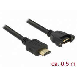 DeLOCK 85463 HDMI-kaapeli 0,5 m HDMI-tyyppi A (vakio) Musta