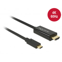 DeLOCK 85292 videokaapeli-adapteri 3 m USB Type-C HDMI Musta
