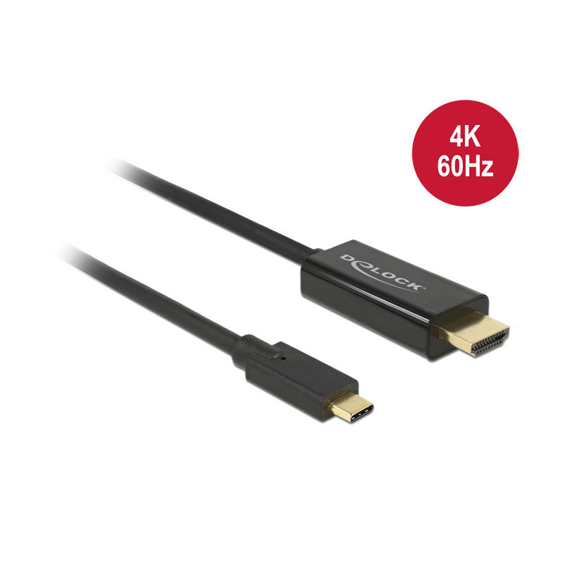 DeLOCK 85292 videokaapeli-adapteri 3 m USB Type-C HDMI Musta