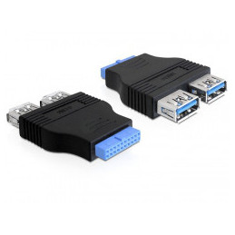 DeLOCK 65324 kaapelin sukupuolenvaihtaja USB 3.0 19 Pin Buchse Musta