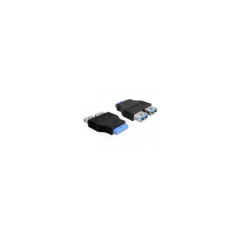 DeLOCK 65324 kaapelin sukupuolenvaihtaja USB 3.0 19 Pin Buchse Musta