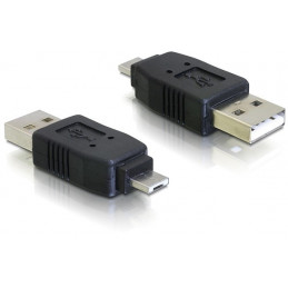 DeLOCK Adapter USB micro-A male to USB2.0 A-male USB 2.0 A Musta