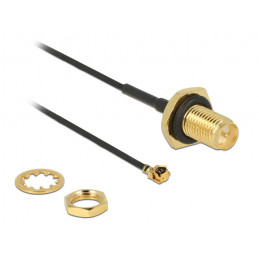 DeLOCK 89584 koaksiaalikaapeli RP-SMA MHF Musta, Kulta