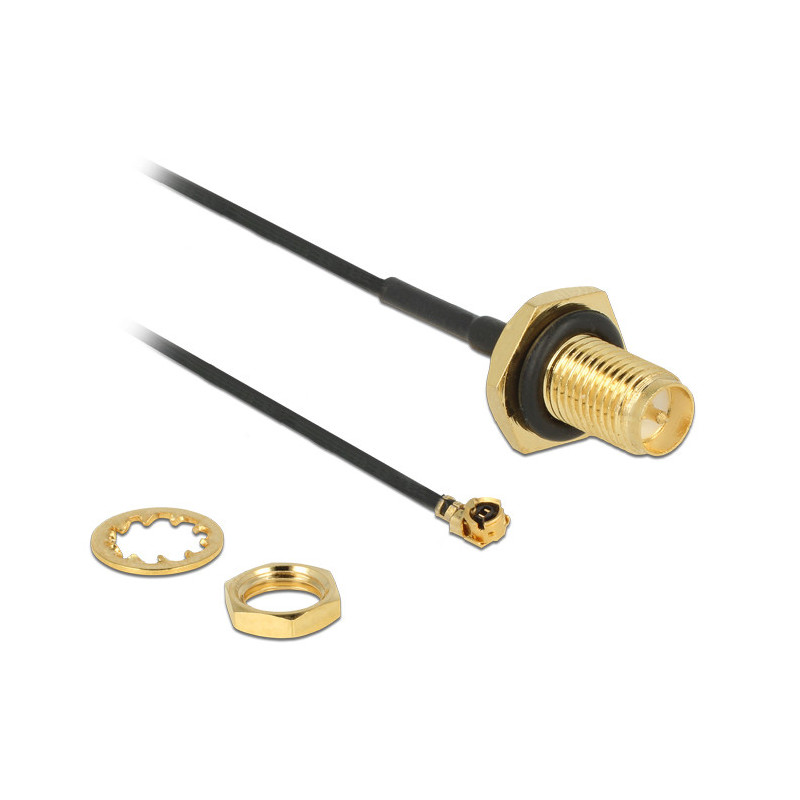 DeLOCK 89584 koaksiaalikaapeli RP-SMA MHF Musta, Kulta