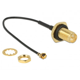 DeLOCK 89584 koaksiaalikaapeli RP-SMA MHF Musta, Kulta