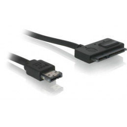 DeLOCK Cable Power Over eSATA  SATA 22pin SATA-kaapeli 0,5 m eSATAp Musta